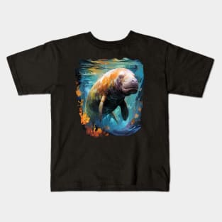 Manatee Rainbow Kids T-Shirt